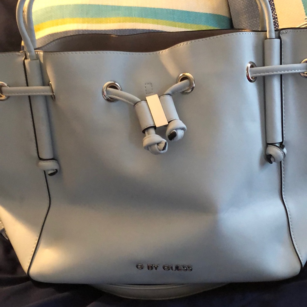 G by Guess baby blue bucket purse